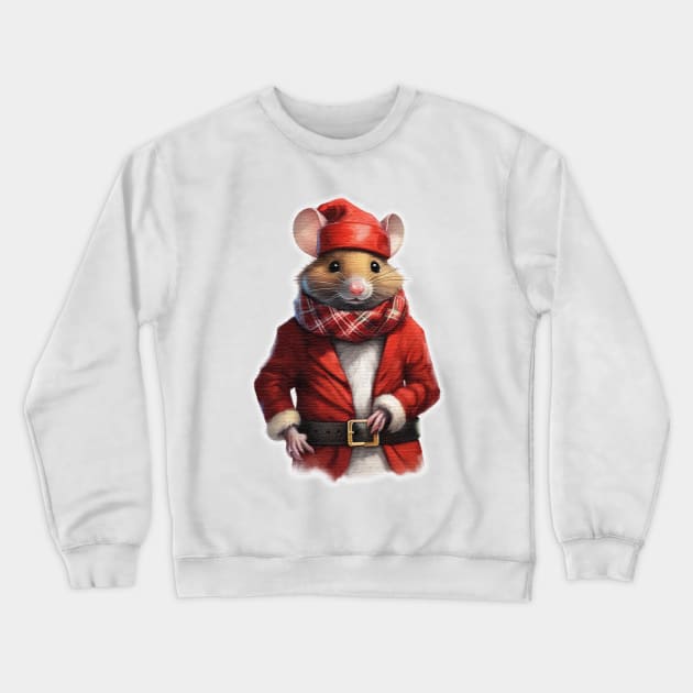 Santa Mouse Crewneck Sweatshirt by JnS Merch Store